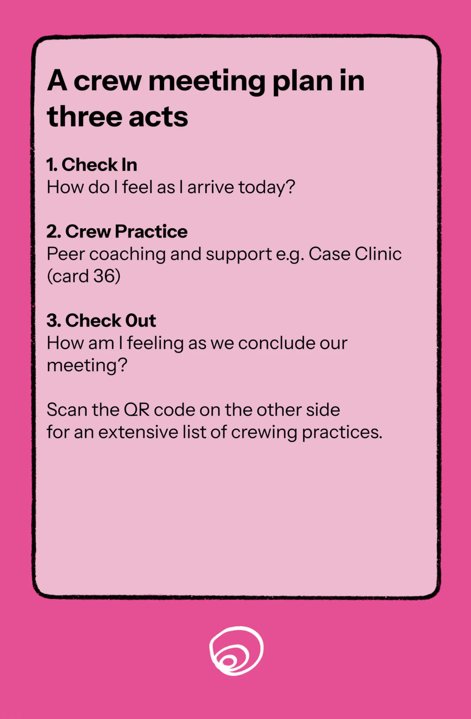 Back of the crew meeting card