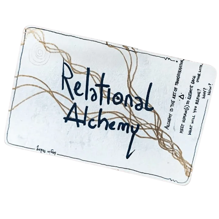 A hand-made Relational Alchemy card